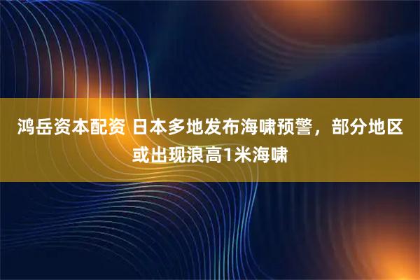 鸿岳资本配资 日本多地发布海啸预警，部分地区或出现浪高1米海啸